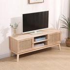 Boho Rattan TV Stand with Adjustable Shelf for TVs up to 139.7 cm – product view