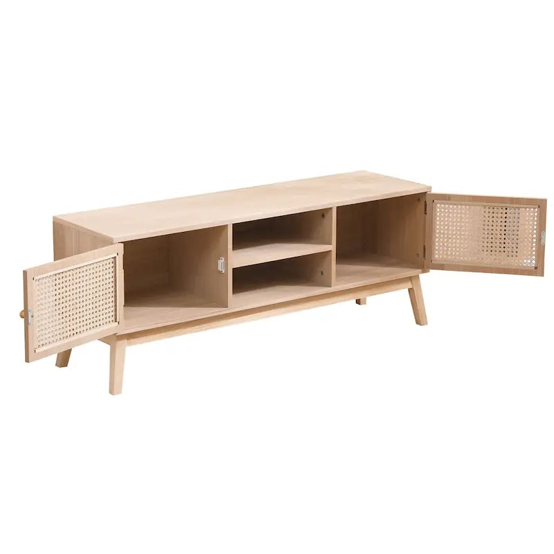 Boho Rattan TV Stand with Adjustable Shelf for TVs up to 139.7 cm – product view