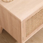 Boho Rattan TV Stand with Adjustable Shelf for TVs up to 139.7 cm – product view