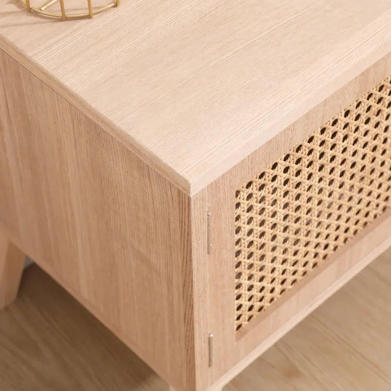 Boho Rattan TV Stand with Adjustable Shelf for TVs up to 139.7 cm – product view