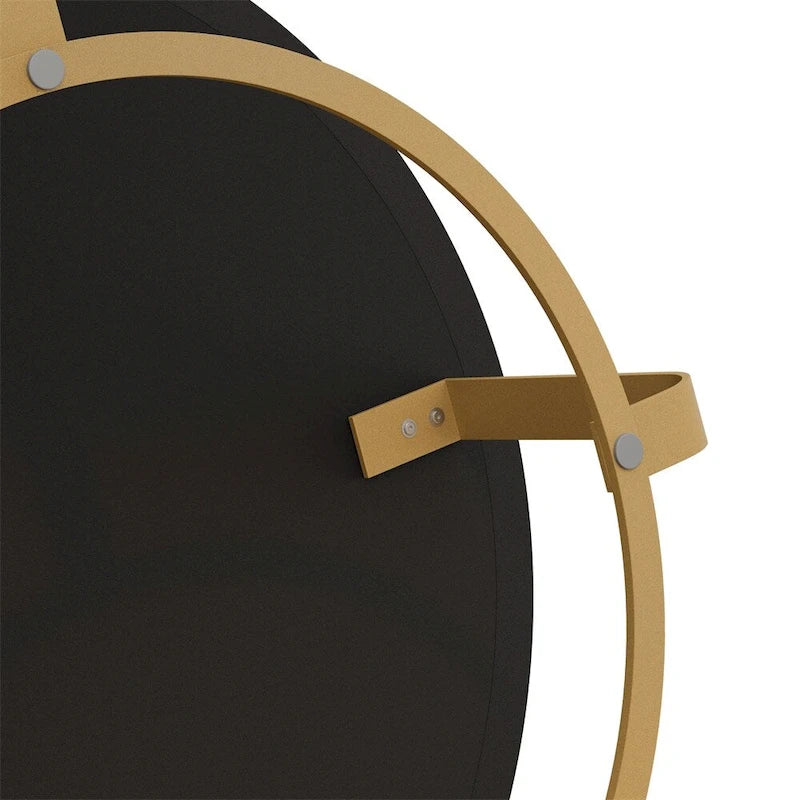 Modern Wood Round Coffee Table with Metal Legs – product view