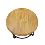 Modern Wood Round Coffee Table with Metal Legs – product view