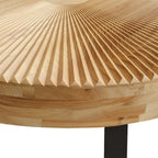 Modern Wood Round Coffee Table with Metal Legs – product view