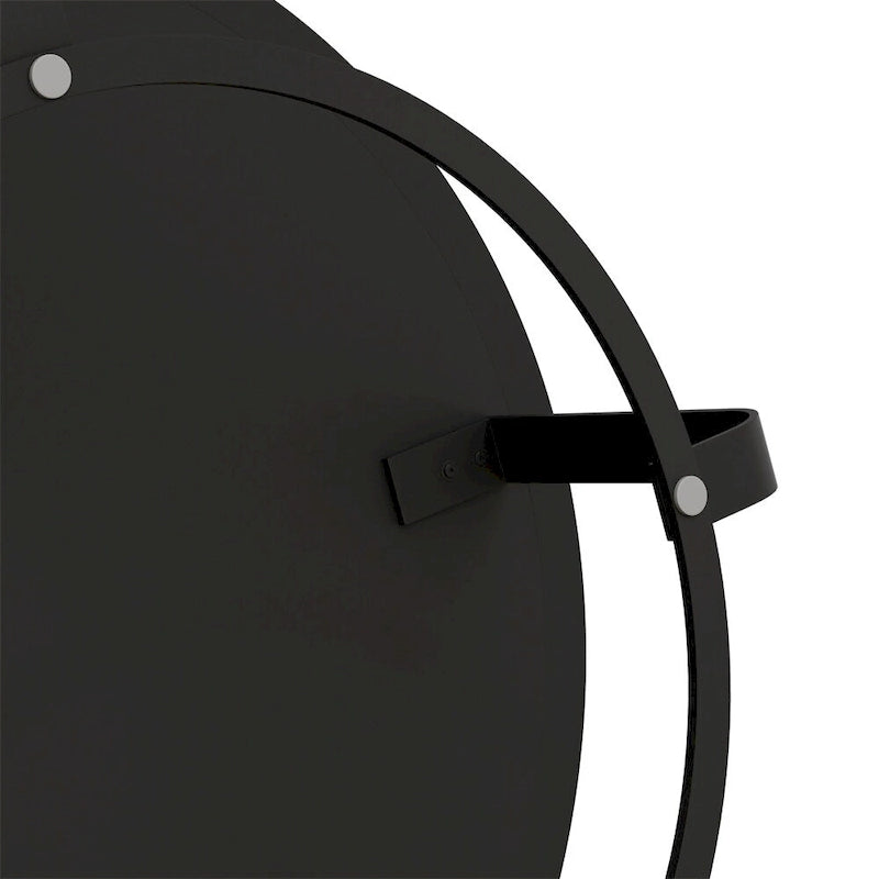 Modern Wood Round Coffee Table with Metal Legs – product view