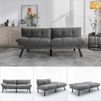 Upholstered 2-Seat Sofa Bed with Adjustable Backrest and Armrests, 177.8 cm Long – product view