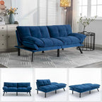 Upholstered 2-Seat Sofa Bed with Adjustable Backrest and Armrests, 177.8 cm Long – product view