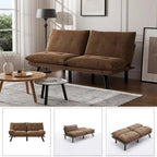 Upholstered 2-Seat Sofa Bed with Adjustable Backrest and Armrests, 177.8 cm Long – product view