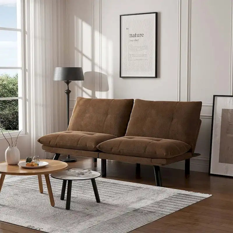 Upholstered 2-Seat Sofa Bed with Adjustable Backrest and Armrests, 177.8 cm Long – product view