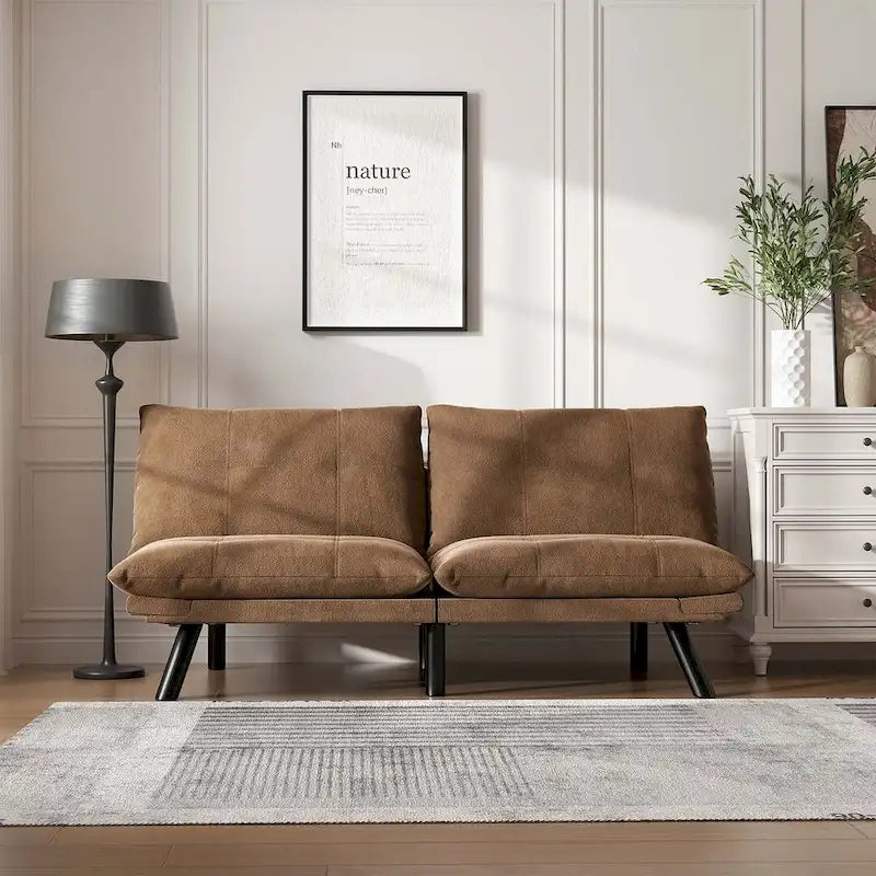 Upholstered 2-Seat Sofa Bed with Adjustable Backrest and Armrests, 177.8 cm Long – product view
