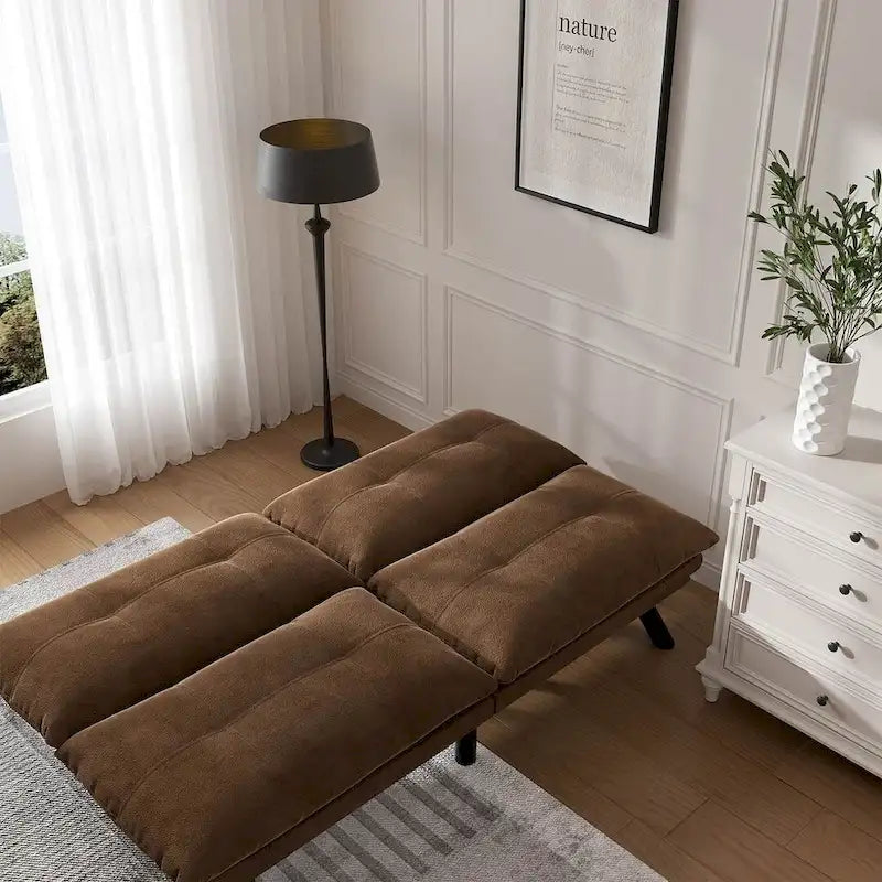 Upholstered 2-Seat Sofa Bed with Adjustable Backrest and Armrests, 177.8 cm Long – product view