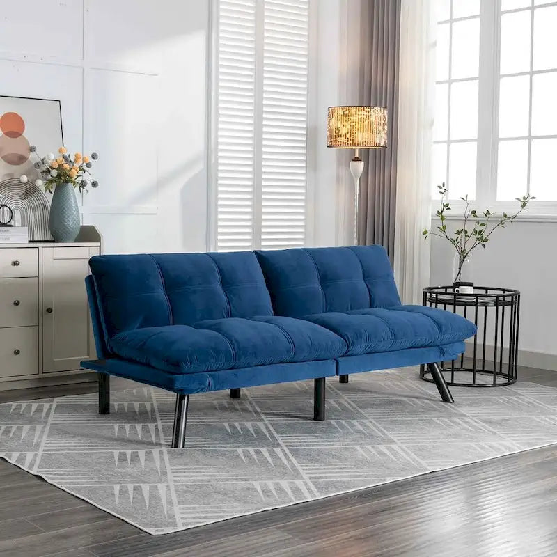 Upholstered 2-Seat Sofa Bed with Adjustable Backrest and Armrests, 177.8 cm Long – product view