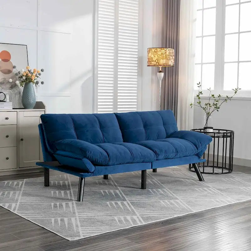 Upholstered 2-Seat Sofa Bed with Adjustable Backrest and Armrests, 177.8 cm Long – product view