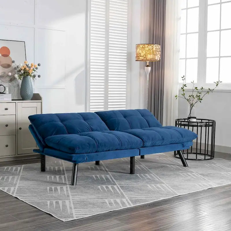 Upholstered 2-Seat Sofa Bed with Adjustable Backrest and Armrests, 177.8 cm Long – product view