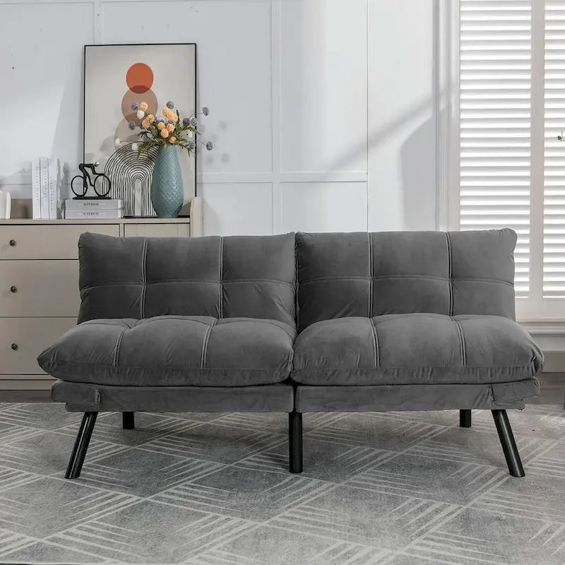 Upholstered 2-Seat Sofa Bed with Adjustable Backrest and Armrests, 177.8 cm Long – product view