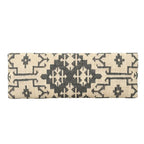 Cream and Black Cotton-Blend Upholstered Bench, 121.9 × 45.7 × 40.6 cm – product view