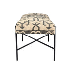 Cream and Black Cotton-Blend Upholstered Bench, 121.9 × 45.7 × 40.6 cm – product view