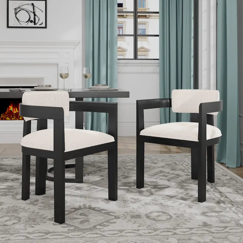 Fauteuil de salle à manger capitonné moderne