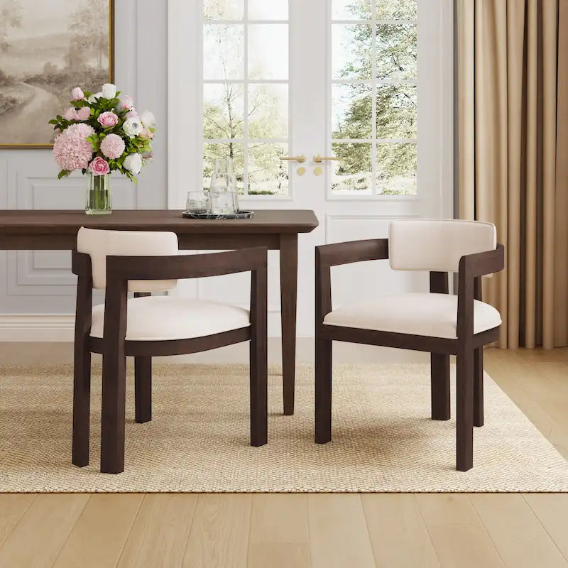 Fauteuil de salle à manger capitonné moderne
