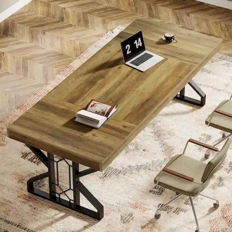 Rustic Brown Executive Office Desk, 160 cm Wide – product view
