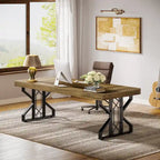 Rustic Brown Executive Office Desk, 160 cm Wide – product view