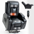Fauteuil releveur inclinable noir avec massage, chaleur et cadre robuste
