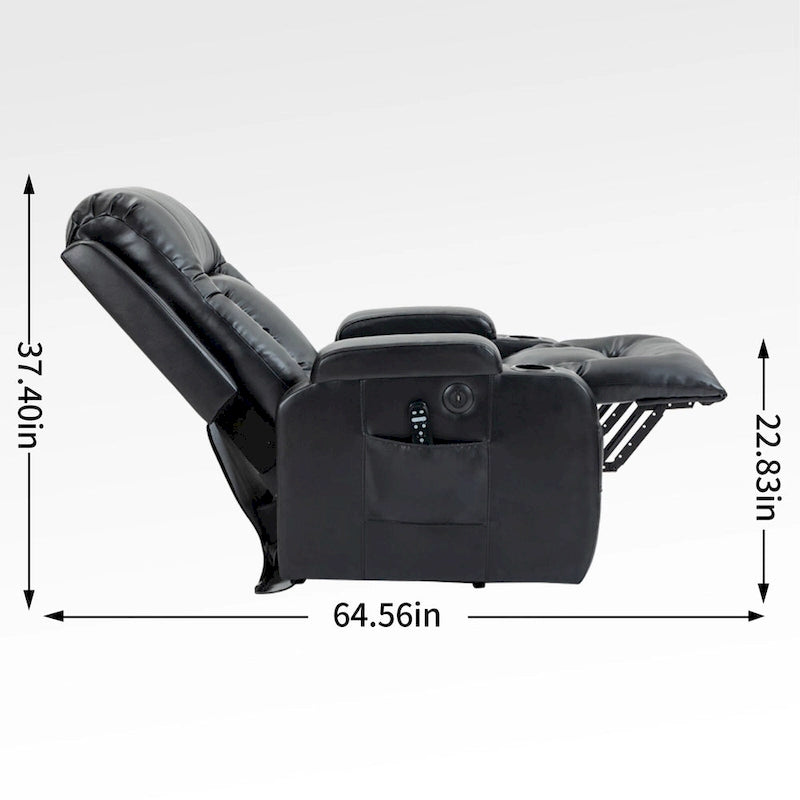 Black Power Lift Recliner with Massage, Heat & Heavy Duty Frame – product view
