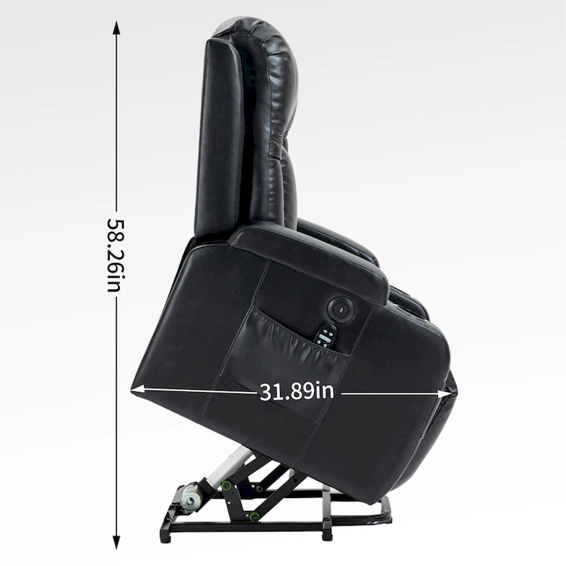 Black Power Lift Recliner with Massage, Heat & Heavy Duty Frame – product view