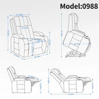 Black Power Lift Recliner with Massage, Heat & Heavy Duty Frame – product view