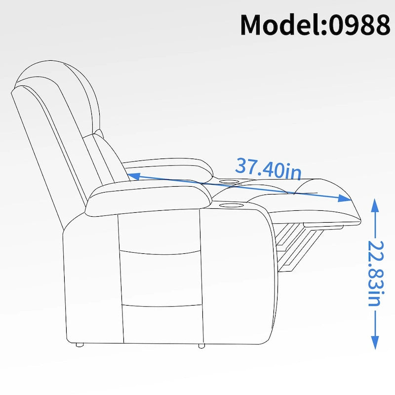 Black Power Lift Recliner with Massage, Heat & Heavy Duty Frame – product view