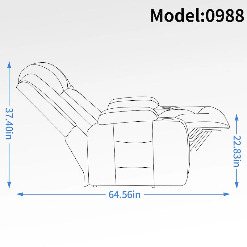 Black Power Lift Recliner with Massage, Heat & Heavy Duty Frame – product view