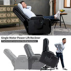 Black Power Lift Recliner with Massage, Heat & Heavy Duty Frame – product view