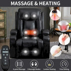Black Power Lift Recliner with Massage, Heat & Heavy Duty Frame – product view