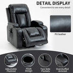 Black Power Lift Recliner with Massage, Heat & Heavy Duty Frame – product view