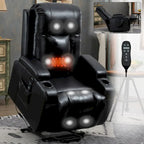 Black Power Lift Recliner with Massage, Heat & Heavy Duty Frame – product view