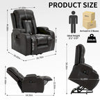 Black Power Lift Recliner with Massage, Heat & Heavy Duty Frame – product view