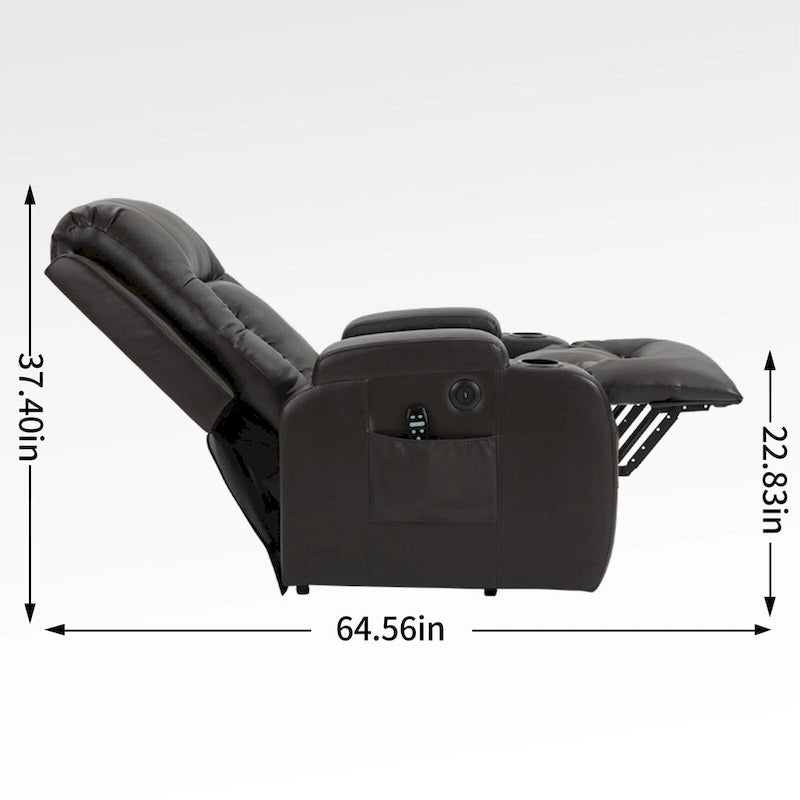 Black Power Lift Recliner with Massage, Heat & Heavy Duty Frame – product view