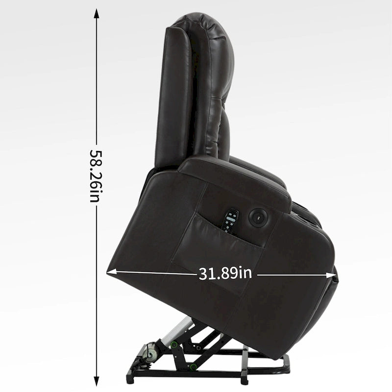 Black Power Lift Recliner with Massage, Heat & Heavy Duty Frame – product view