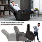 Black Power Lift Recliner with Massage, Heat & Heavy Duty Frame – product view