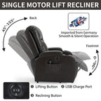 Black Power Lift Recliner with Massage, Heat & Heavy Duty Frame – product view