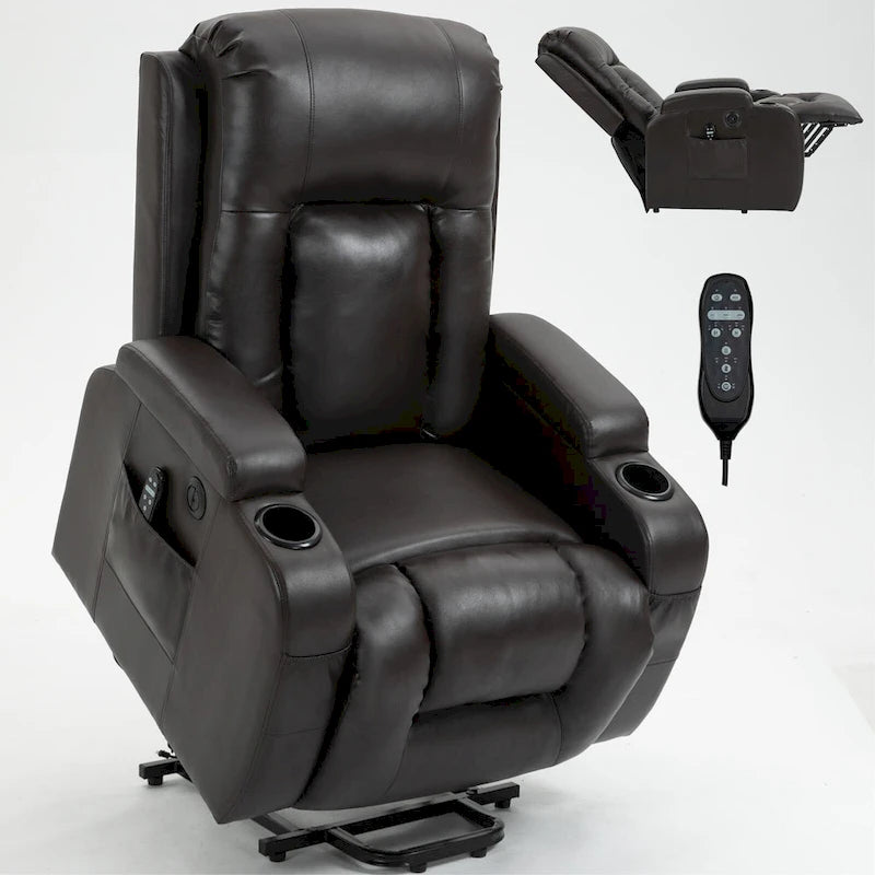 Black Power Lift Recliner with Massage, Heat & Heavy Duty Frame – product view