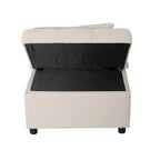 Beige Single Folding Ottoman Sofa Bed with Adjustable Back – product view