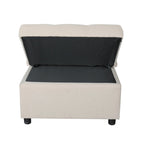 Beige Single Folding Ottoman Sofa Bed with Adjustable Back – product view