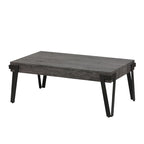 Table basse industrielle en bois et métal, 110,2 cm L × 62,2 cm P × 43,2 cm H