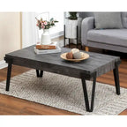 Industrial Wood and Metal Coffee Table, 110.2 cm W × 62.2 cm D × 43.2 cm H – product view