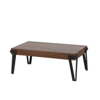 Industrial Wood and Metal Coffee Table, 110.2 cm W × 62.2 cm D × 43.2 cm H – product view