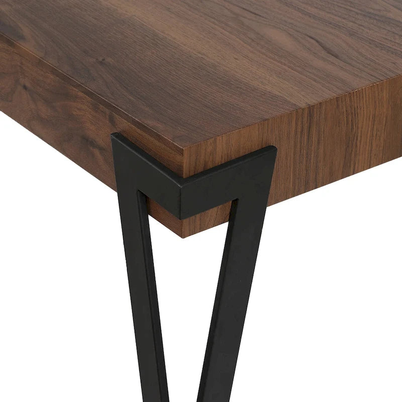Industrial Wood and Metal Coffee Table, 110.2 cm W × 62.2 cm D × 43.2 cm H – product view