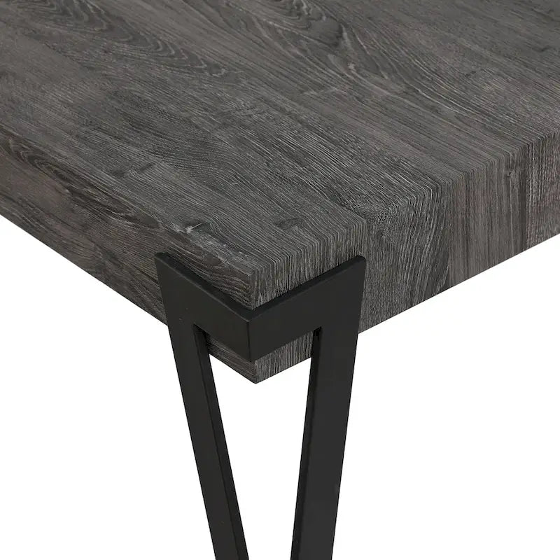 Industrial Wood and Metal Coffee Table, 110.2 cm W × 62.2 cm D × 43.2 cm H – product view