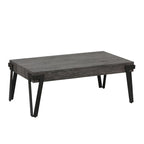 Industrial Wood and Metal Coffee Table, 110.2 cm W × 62.2 cm D × 43.2 cm H – product view