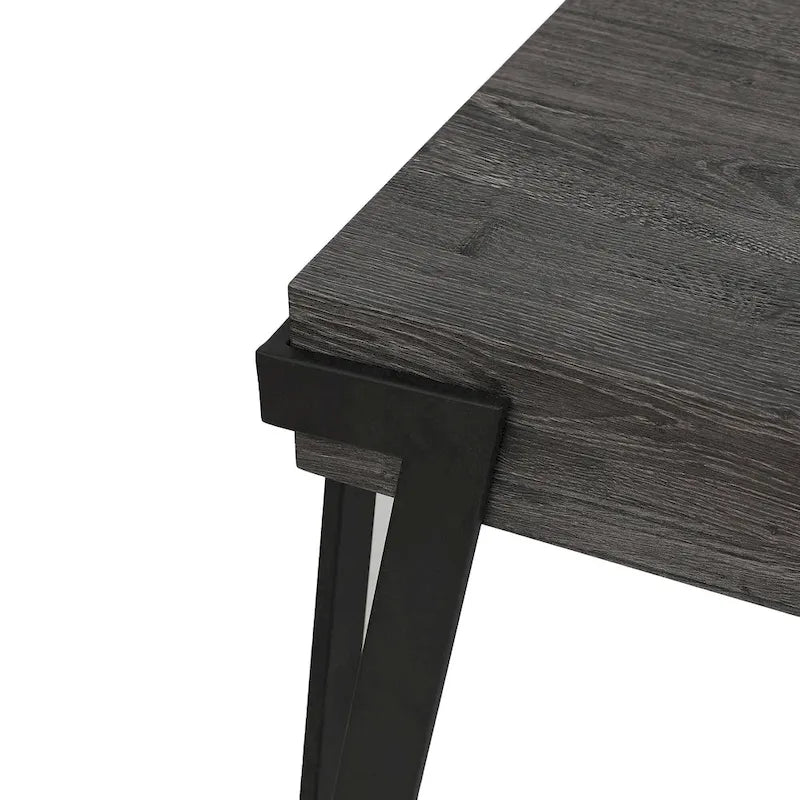 Industrial Wood and Metal Coffee Table, 110.2 cm W × 62.2 cm D × 43.2 cm H – product view