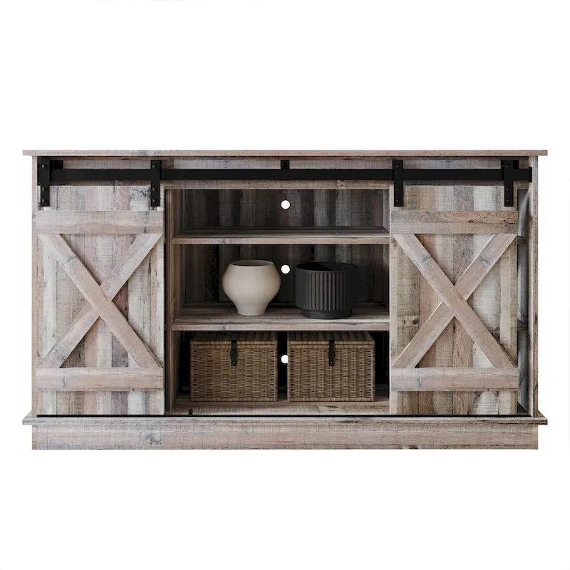 Bahut de style vintage avec portes coulissantes en X